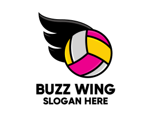 Volleyball Sports Wing logo design