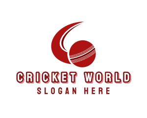 Cricket Ball Swoosh logo design
