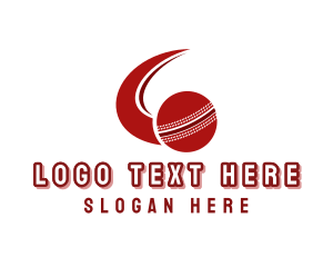 Club - Cricket Ball Swoosh logo design