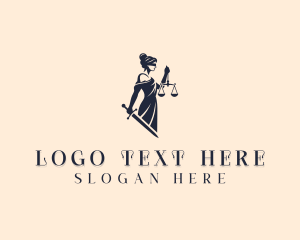 Notary - Woman Legal Justice logo design