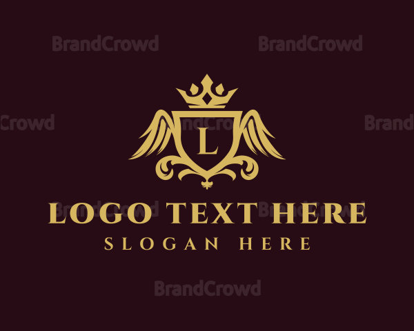 Luxury Ornament Crown Wings Logo