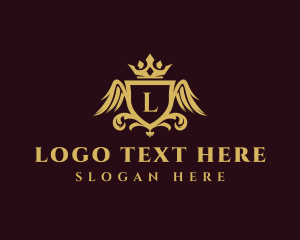 Expensive - Luxury Ornament Crown Wings logo design