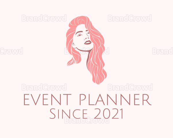 Pink Hairstylist Salon Logo