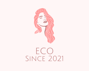 Lady - Pink Hairstylist Salon logo design
