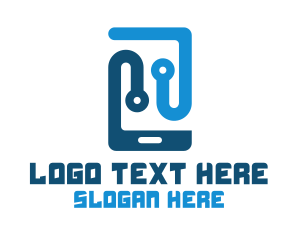 Mobile Application - Blue Mobile Tech logo design