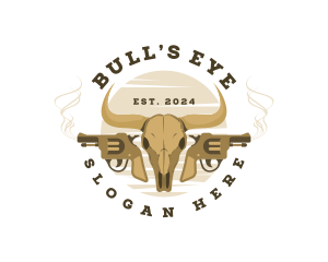 Bull Skull Revolver logo design