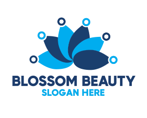 Blossom - Blue Flower Lotus logo design