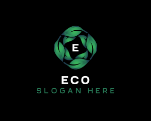 Eco Natural Leaves  logo design