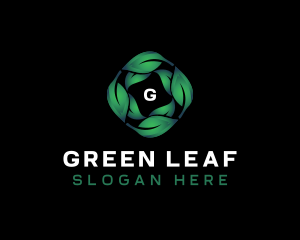 Eco Natural Leaves  logo design