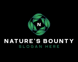 Eco Natural Leaves  logo design