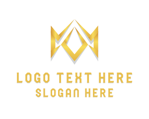 Gold Elegant Letter M Logo