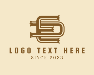 Skate - Gothic Retro Tattoo Letter ED logo design