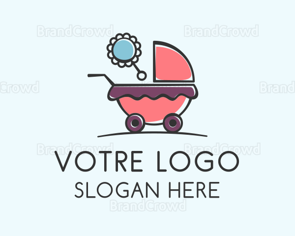 Cute Baby Stroller Logo