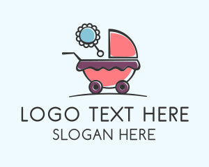 Nanny - Cute Baby Stroller logo design