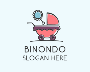 Baby Brand - Cute Baby Stroller logo design