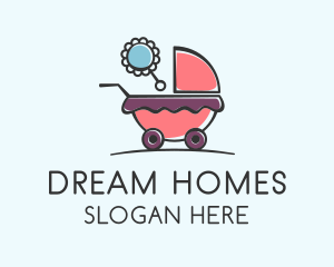 Baby Store - Cute Baby Stroller logo design