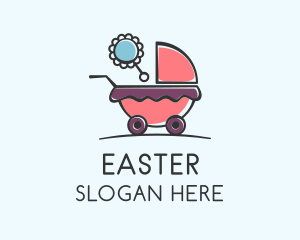 Maternity - Cute Baby Stroller logo design
