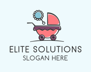 Toy - Cute Baby Stroller logo design