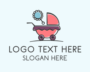 Baby - Cute Baby Stroller logo design