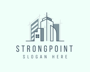 Blueprint - Skyline Building Architecture logo design