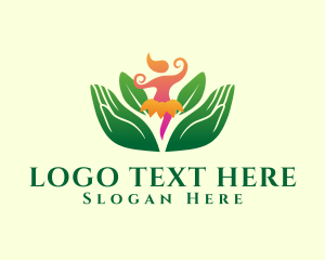 Gesture - Feminine Flower Yoga logo design