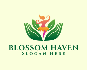 Flowering - Feminine Flower Yoga logo design