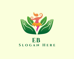 Flowering - Feminine Flower Yoga logo design