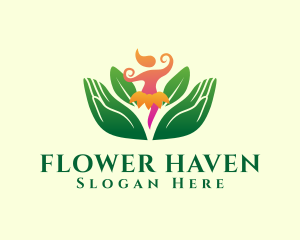 Feminine Flower Yoga logo design