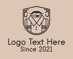 Men - Shirt Shield Outline logo design