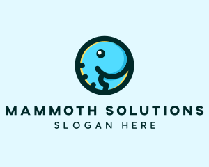 Mammoth - Cute Baby Elephant logo design