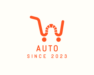 Shopping Cart Letter W Logo