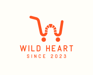 Shopping Cart Letter W logo design