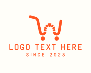 Convenience Store - Shopping Cart Letter W logo design
