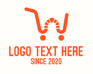 Mart - Orange Shopping Cart Letter W logo design