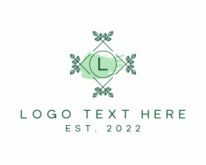 Herb - Natural Watercolor Wreath logo design