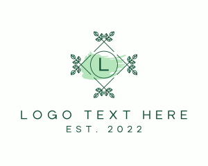 Herbal - Natural Watercolor Wreath logo design
