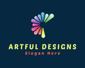 Color Rainbow Petals logo design