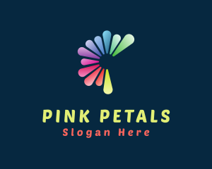 Color Rainbow Petals logo design