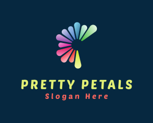 Color Rainbow Petals logo design