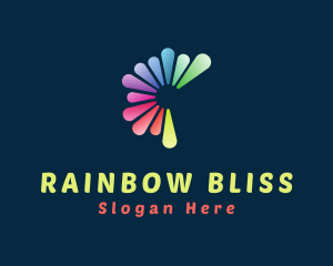 Color Rainbow Petals logo design