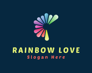 Color Rainbow Petals logo design