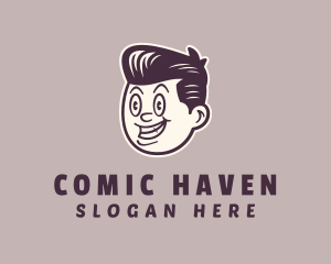 Retro Comic Guy logo design