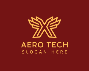 Aero - Modern Aviation Cross Wings logo design