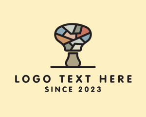 Desk Lamp - Stained Glass Boho Lamp logo design