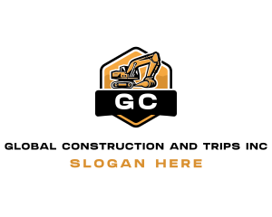 Construction Excavator Mining logo design