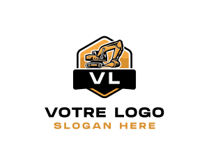 Construction Excavator Mining logo design