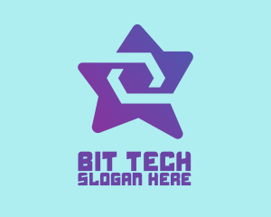 Violet Tech Star  logo design