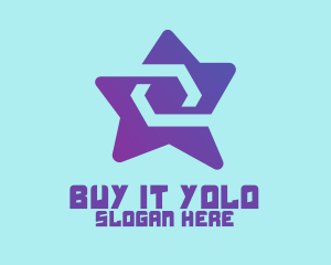 Violet Tech Star  logo design