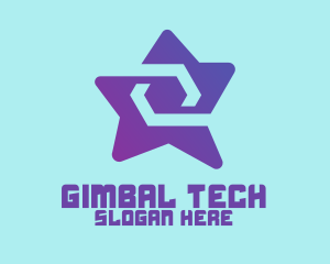 Violet Tech Star  logo design