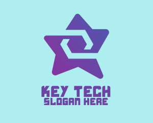 Violet Tech Star  logo design